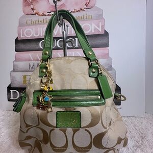Coach Daisy Green and Cream Shoulder Bag